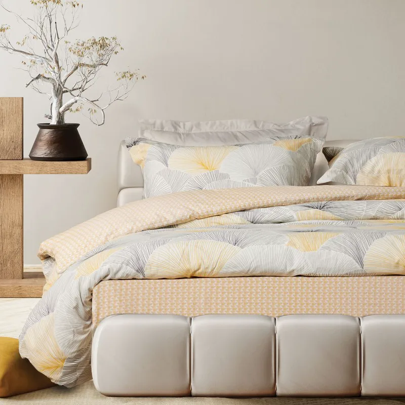 ΣΕΤ ΣΕΝΤΟΝΙΑ KING SIZE DAS HOME HAPPY 9685 ΓΚΡΙ/ΩΧΡΑ 4ΤΜΧ (260X280CM)