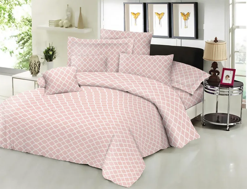 Σεντόνι ΚΟΜΒΟΣ Cotton Line NEW Printed Montana Peach Διπλό με λάστιχο 150x200+22