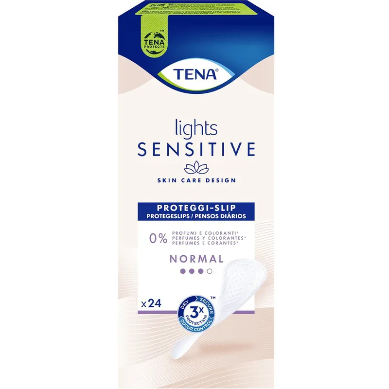 Tena Lights Sensitive Normal Σερβιετάκια για Ελαφριά Μορφή Ακράτειας, Χωρίς Άρωμα & Χρωστικές 24 Τεμάχια