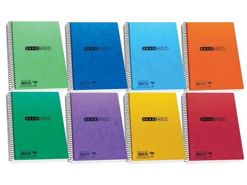 Τετράδιο σπιράλ ριγέ Skag Basic 2 θέματα/60 φύλλα 17x25 (8 χρώματα)