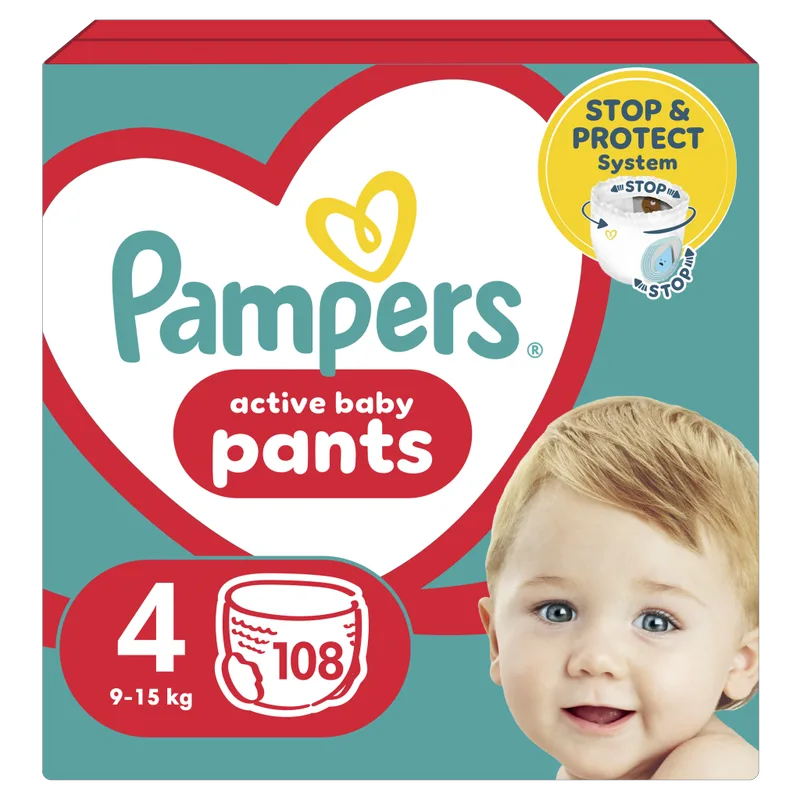 Πάνες Pampers Active Baby Pants No4 Mega Pack (9-15kg) 108 τμχ