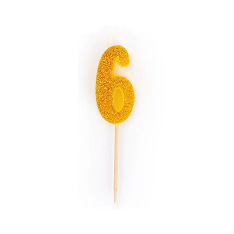 Κερί Trend Glitter Mini No 6 8,8cm 957641 (Τυχαία επιλογή χρώματος)