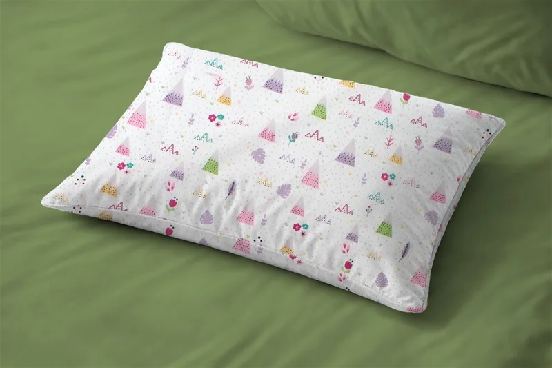 Βρεφική Μαξιλαροθήκη Dimcol Whimsical Mountainside 587 35x45 White-Pastel Lilac