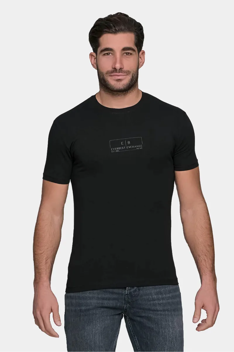 Everbest T-Shirt Με Λογότυπο Tone To Tone - Μαύρο - 242-821