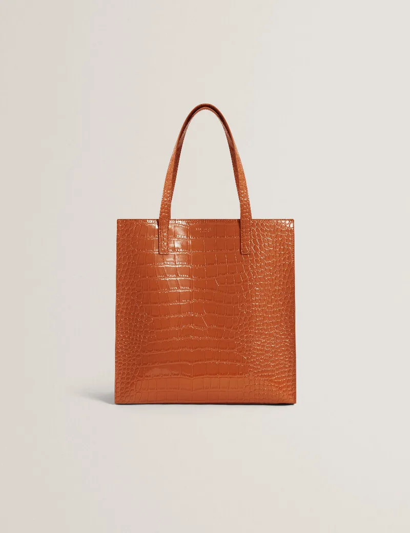 Ted Baker WENELLA Croc Effect Large Icon Bag 282817 Καφέ