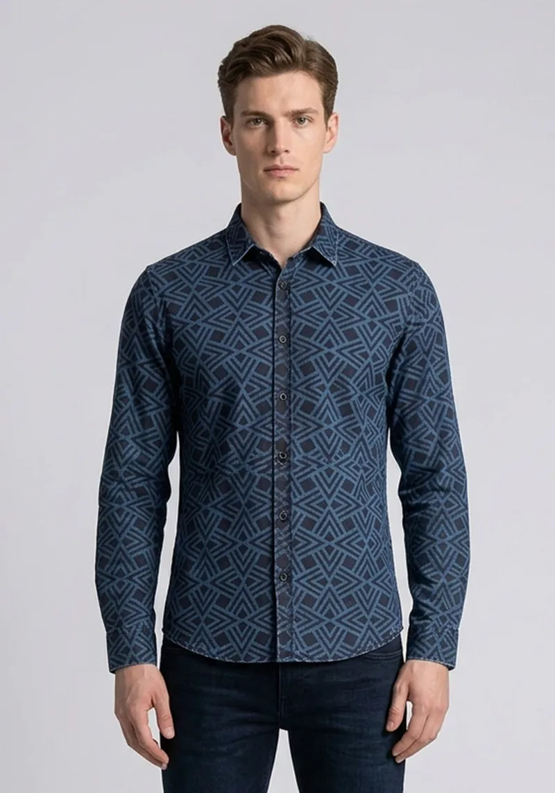 Antony Morato Πουκάμισο Denim - MMSL00306 FA430146 7010 BlueDenim