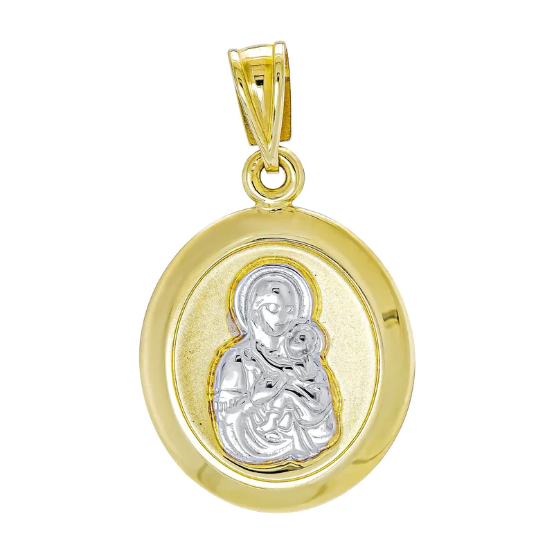 Φυλαχτό Aπό Δίχρωμο Χρυσό 9 Καρατίων Διπλής Όψεως PA705