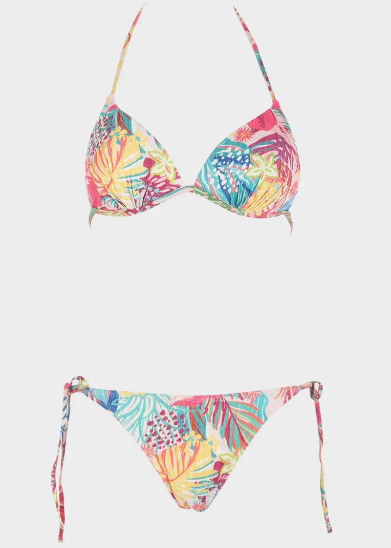 Set bikini push up all print floral. Καλύπτει B-C Cup MULTI COLOUR