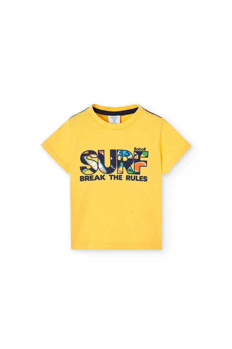 Boboli παιδικό T-Shirt με print "Surf" - 308089 Κίτρινο