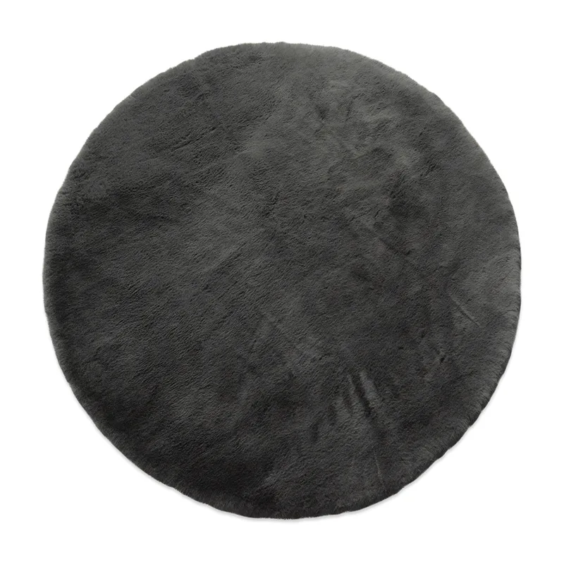Γούνινο Στρογγυλό Χαλί (Φ160) New Plan Puffy FC7A Dark Grey