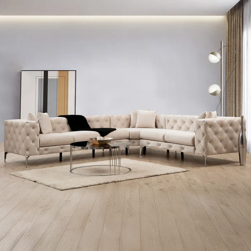 Γωνιακός Καναπές Como Right - Ecru 569Hln1318 (310x70x270)