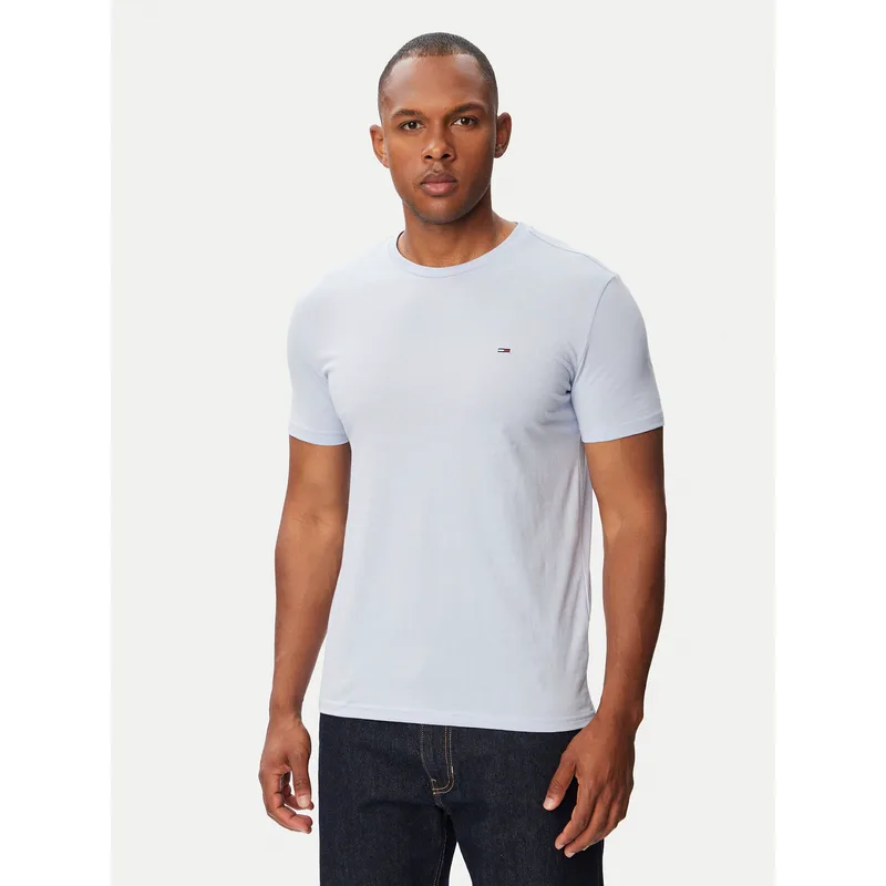Tommy Jeans T-Shirt Jaspe DM0DM20363 Ανοιχτό μπλε Slim Fit