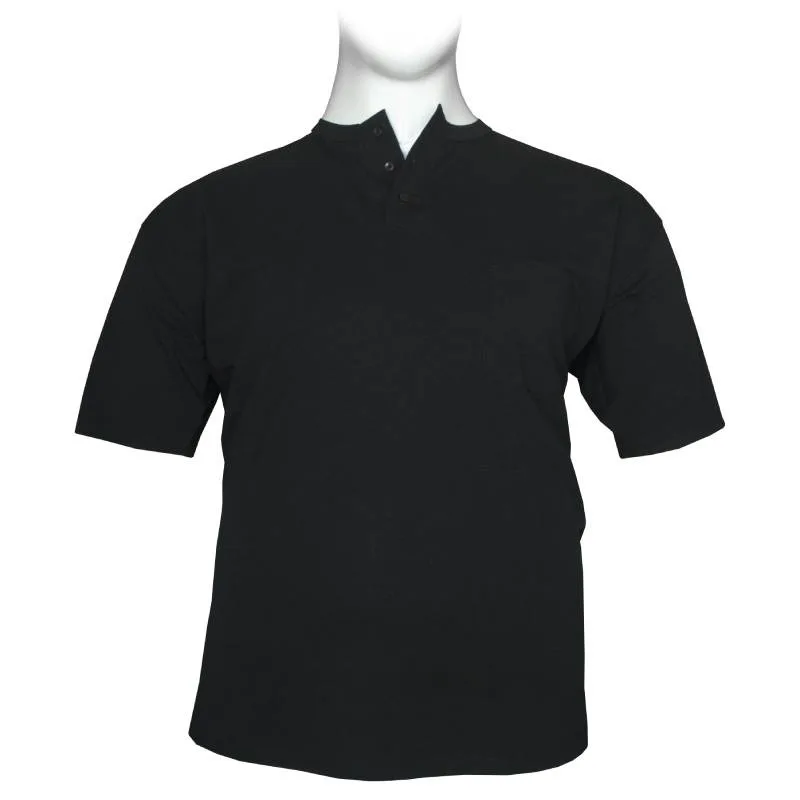 Βαμβακερό μακό μπλουζάκι button ve - Black Rock