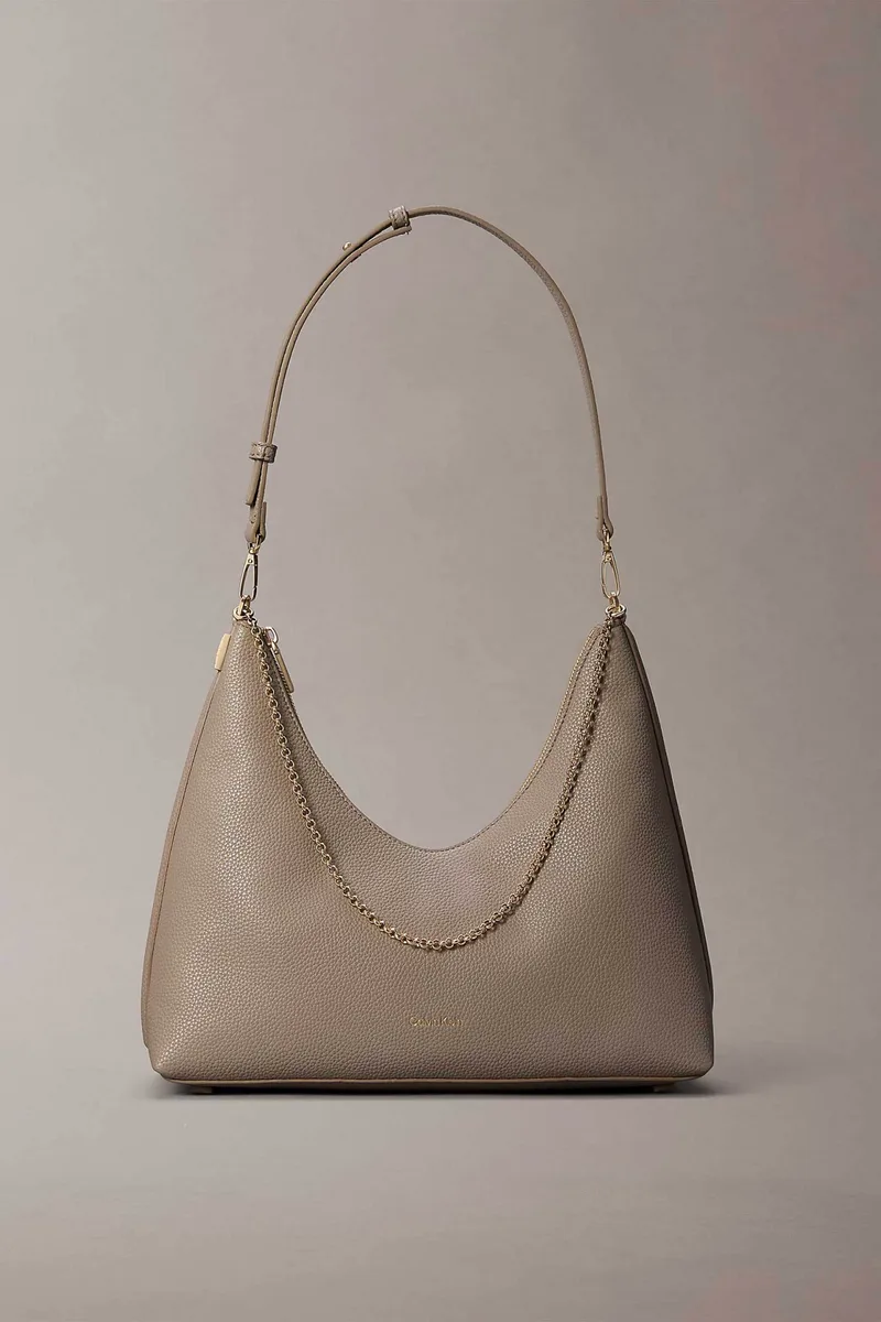 Calvin Klein Jeans γυναικεία τσάντα hobo με λογότυπο - LV04F3495G Μπεζ