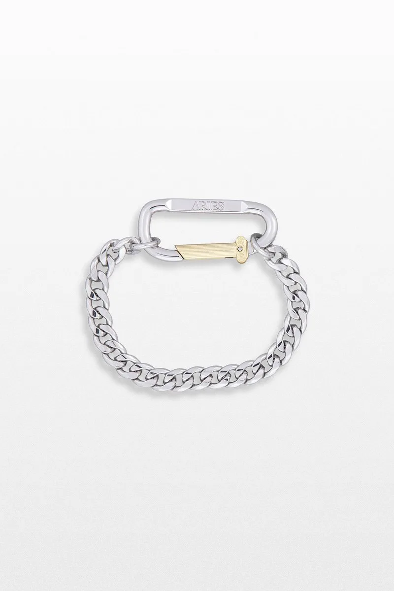 ARIES Ανδρικό Ασημί Mini Carabiner Chain Bracelet