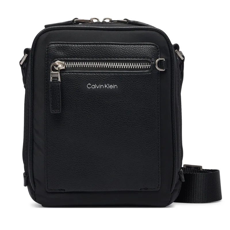 Τσαντάκι Calvin Klein Ssnl Raised Logo Reporter LV04D3500G Μαύρο