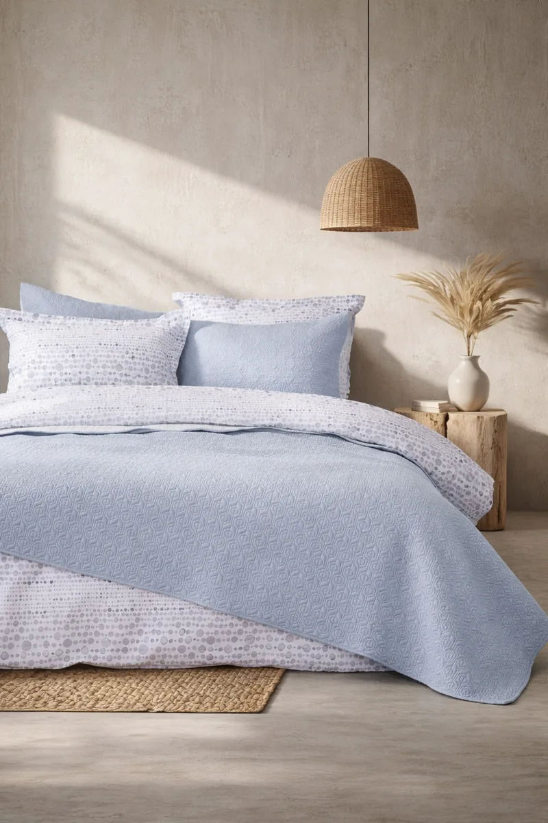 Κουβερλι King Size Orion Sky Blue/Light Blue Nima 260x240x0cm Μονόχρωμο
