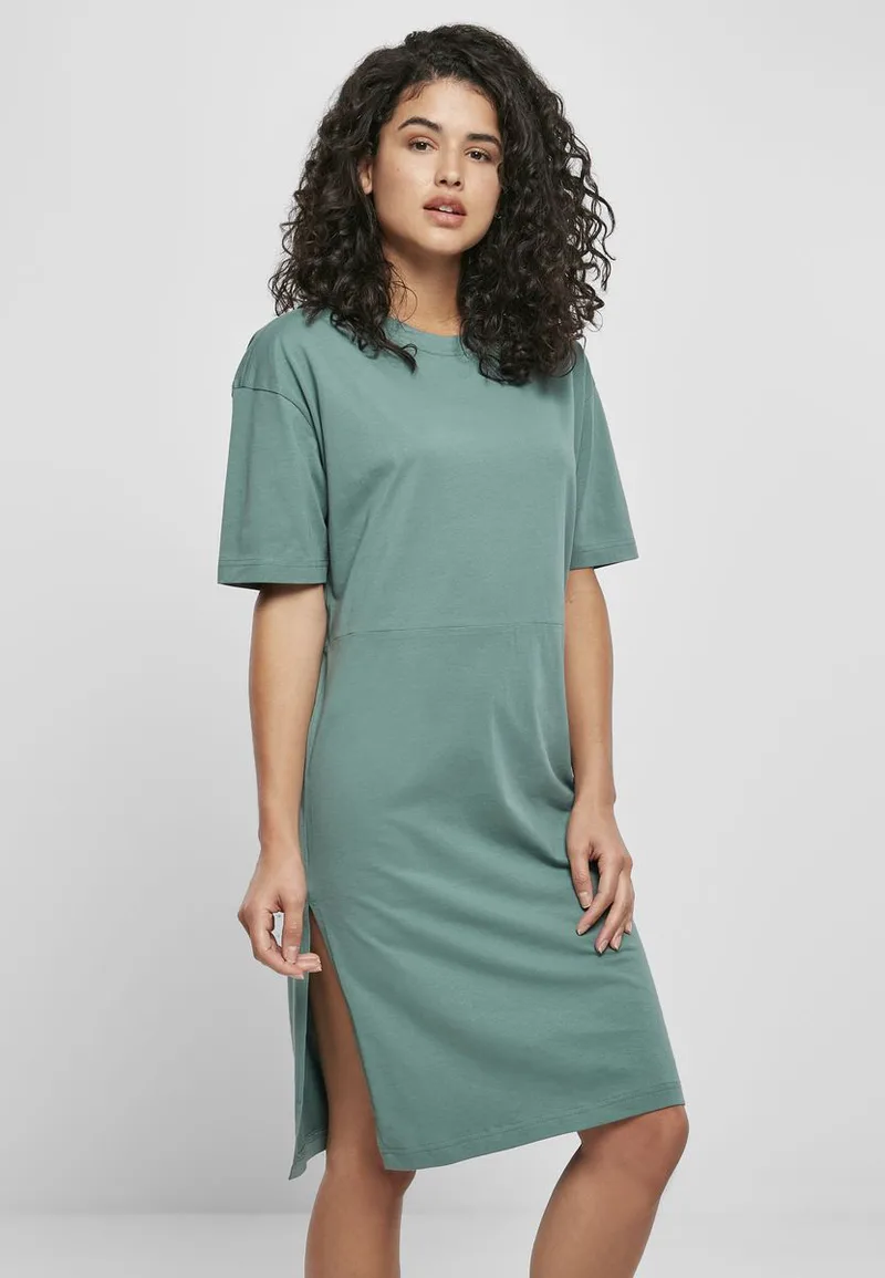 Ladies Organic Oversized Slit Tee Urban Classics TB4091 Pale Leaf