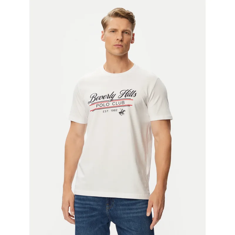 Beverly Hills Polo Club T-Shirt P-SS26M-TS1302 Λευκό Regular Fit