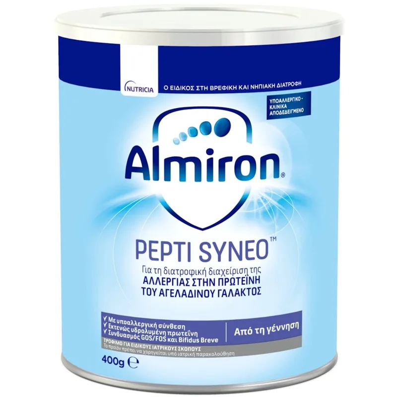 Nutricia Almiron Pepti Syneo Γάλα Διατροφικής Διαχείρησης για Βρέφη με Διαγνωσμένη Αλλεργία στην Πρωτεΐνη του Αγελαδινού Γάλακτος 400g