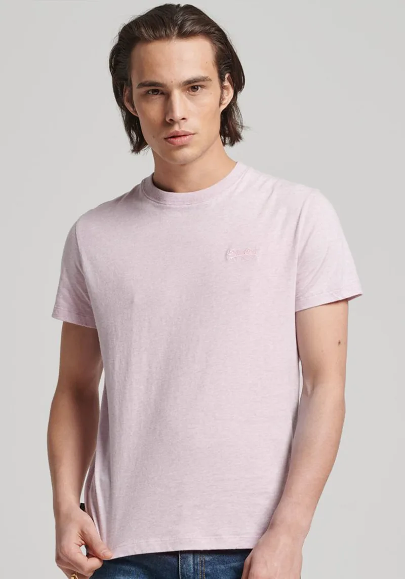 Superdry Κοντομάνικη Μπλούζα της σειράς Vintage Logo - M1011245A 02R Pale Ροζ Marl