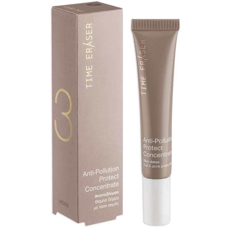 Medisei Time Eraser Anti-Pollution Protect Concentrate Συμπυκνωμένος Ορός Αποτοξίνωσης Προσώπου για Θαμπό Δέρμα με Τάση Ακμής 20ml