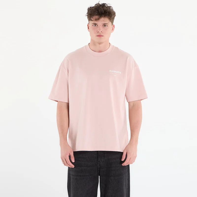 T-shirt AllSaints Underground Ss Crew Sunbaked Ροζ S