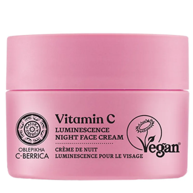 Natura Siberica Oblepikha Vitamin C Luminescence Night Face Cream Ενυδατική Κρέμα που Επαναφέρει τη Λάμψη & Εξομαλύνει τον Τόνο του Δέρματος 50ml