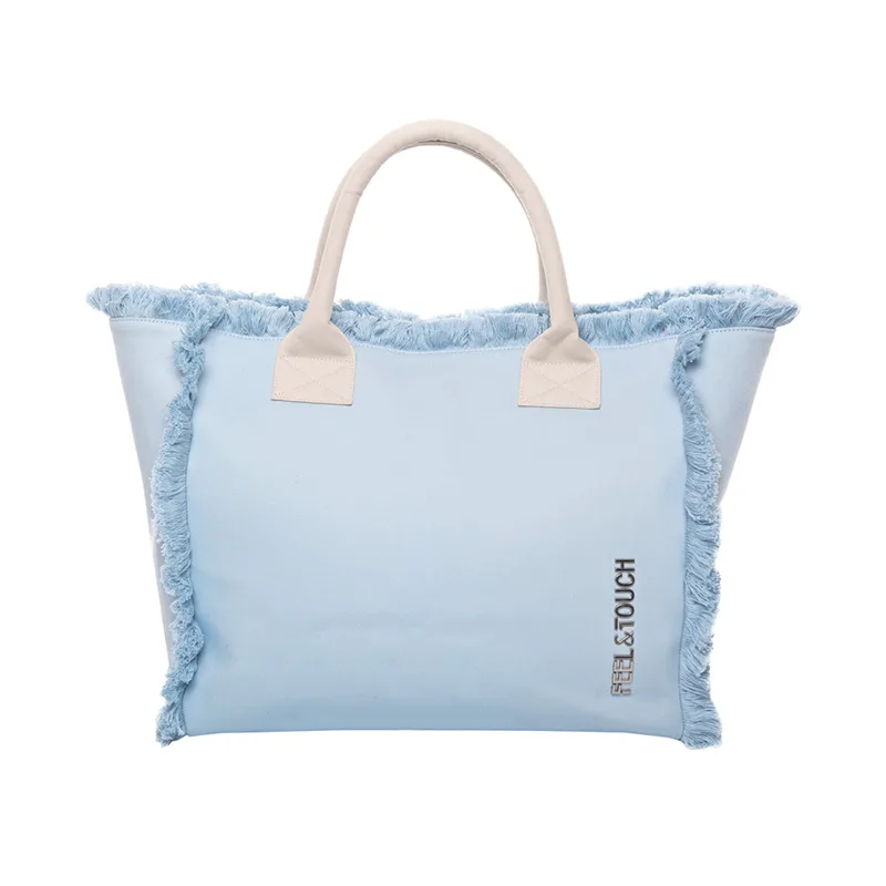 Τσάντα Θαλάσσης 40x35x20 Feel & Touch Caribbean Ciel/Ammos