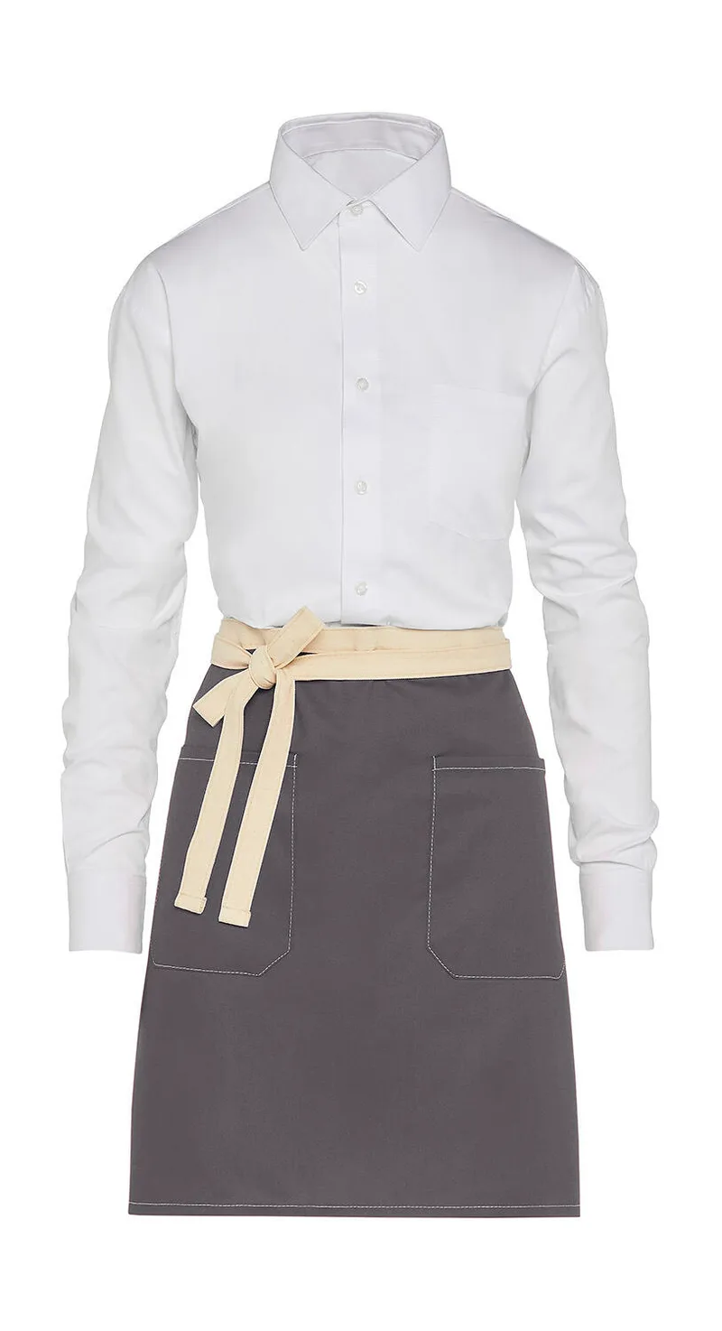 Ποδιά Μέσης Bistro Santorini Δίχρωμη με Τσέπη SG Accessories - BISTRO JG17P-Bistro Grey