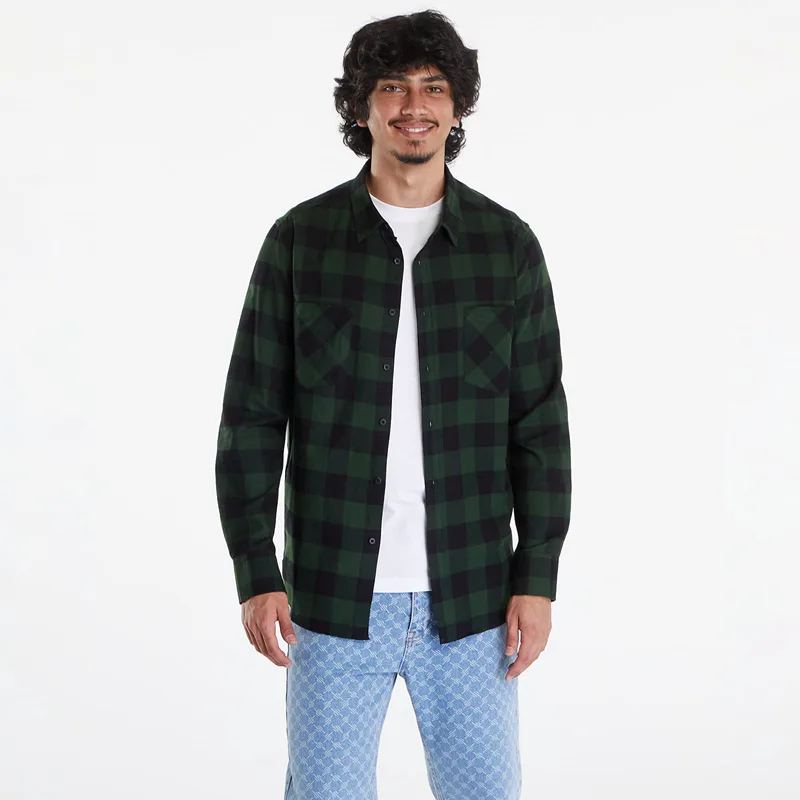 Πουκάμισο Urban Classics Checked Flanell Shirt Black/ Green S