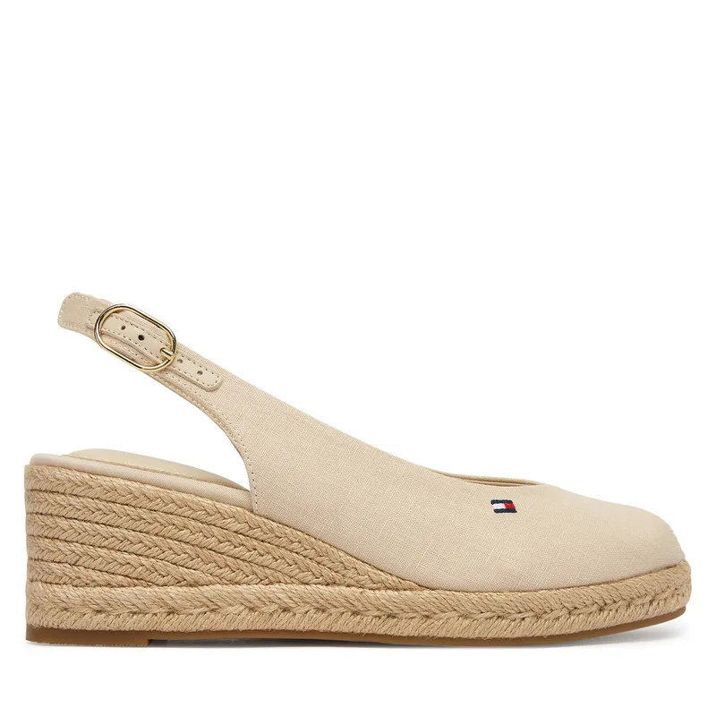 Εσπαντρίγιες Tommy Hilfiger Mid Wedge Espad Slingback FW0FW09228 Μπεζ