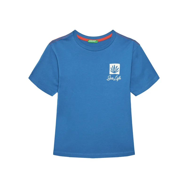 United Colors Of Benetton T-Shirt 3I1XC10P4 Μπλε Oversize