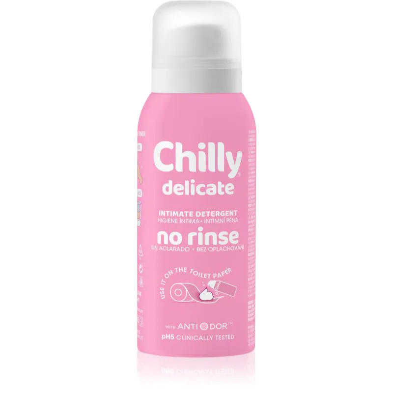 Chilly Delicate No Rinse απαλός καθαριστικός αφρός για προσωπική υγεινή 100 ml