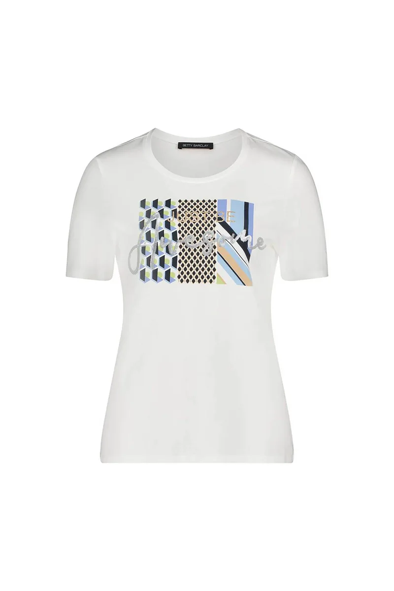 Betty Barclay γυναικείο Τ-shirt με print στο στήθος - 2753/1092 Λευκό