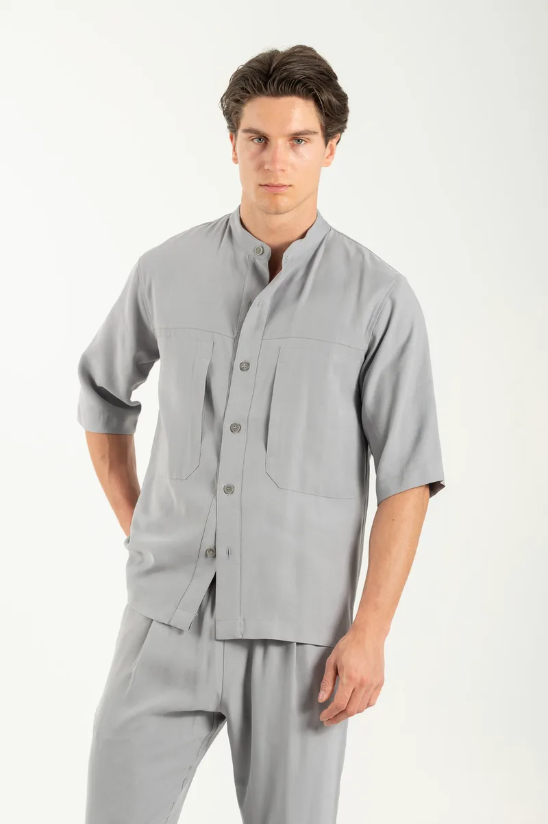 Vittorio Ανδρικό Πουκάμισο Overshirt Vittorio 300-25-CAPRI Grey Γκρι