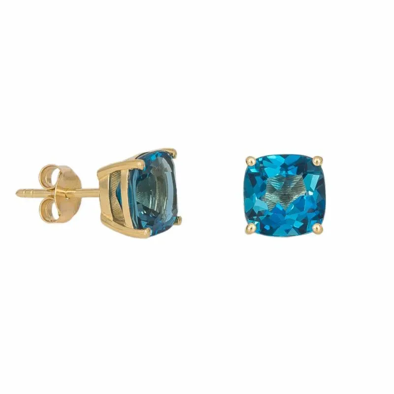 Χρυσά σκουλαρίκια 18Κ με Topaz London Blue 046620 046620 Χρυσός 18 Καράτια