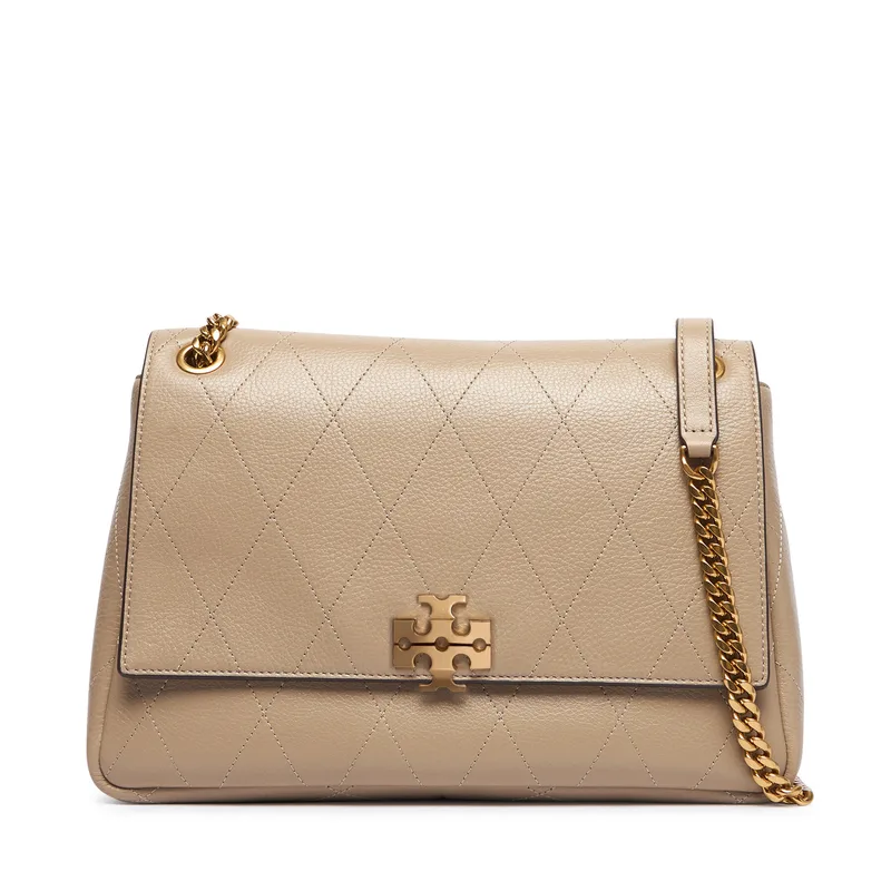 Τσάντα Tory Burch Charlie Quilted Shoulder Bag 185828 Κρεμ