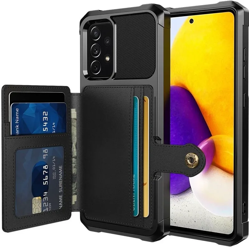 HappyCase 3 σε 1 - Θήκη Σιλικόνης με Ενσωματωμένο PU Πορτοφόλι - Samsung Galaxy A53 5G - Black (8719246382093)