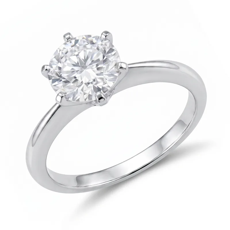 Δαχτυλίδι Moνόπετρο με Moissanite Diamond από Ασήμι DX2800
