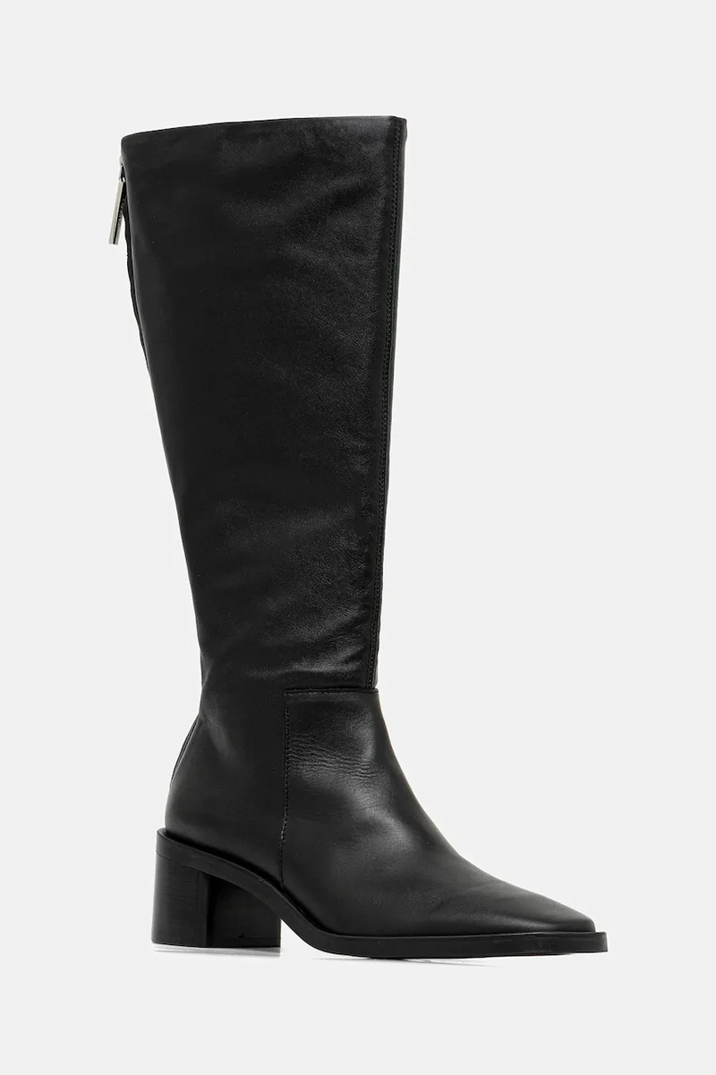 Δερμάτινες μπότες Calvin Klein BLOCK HEEL KNEE BOOT LTH