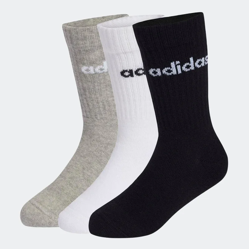adidas Linear Kids Crew Socks x 3