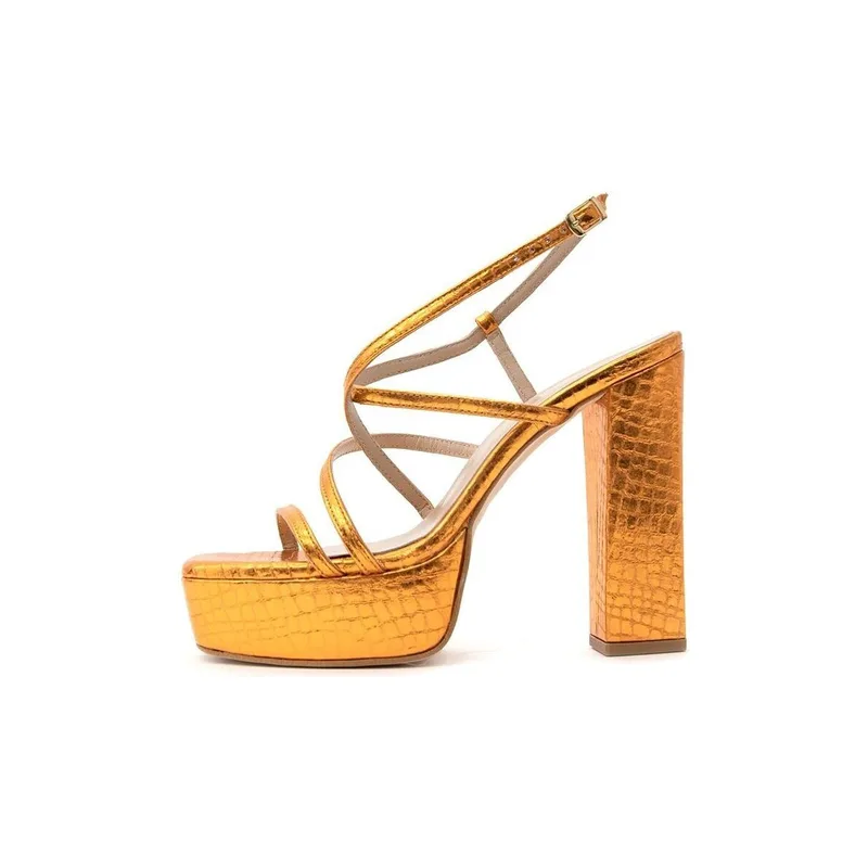 Σανδάλια με τακούνι Kotris SNAKE SKIN HIGH HEEL SANDALS WOMEN