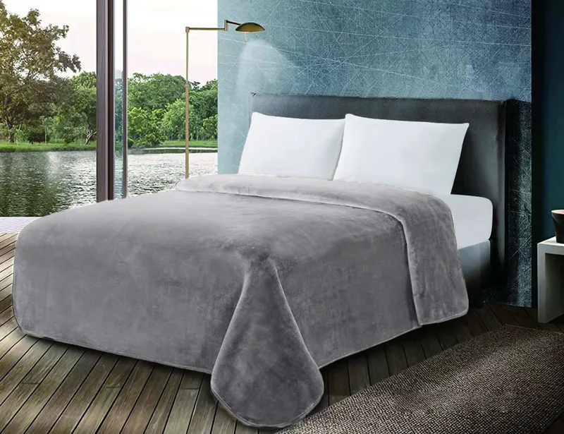 Κουβέρτα Βελουτέ 600gr Μονή 160x220 Frost Grey
