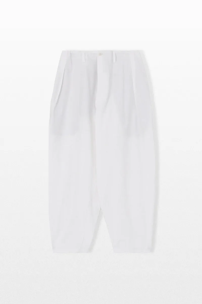 YOHJI YAMAMOTO Ανδρικό Λευκό Khadi Cotton Drape Pants
