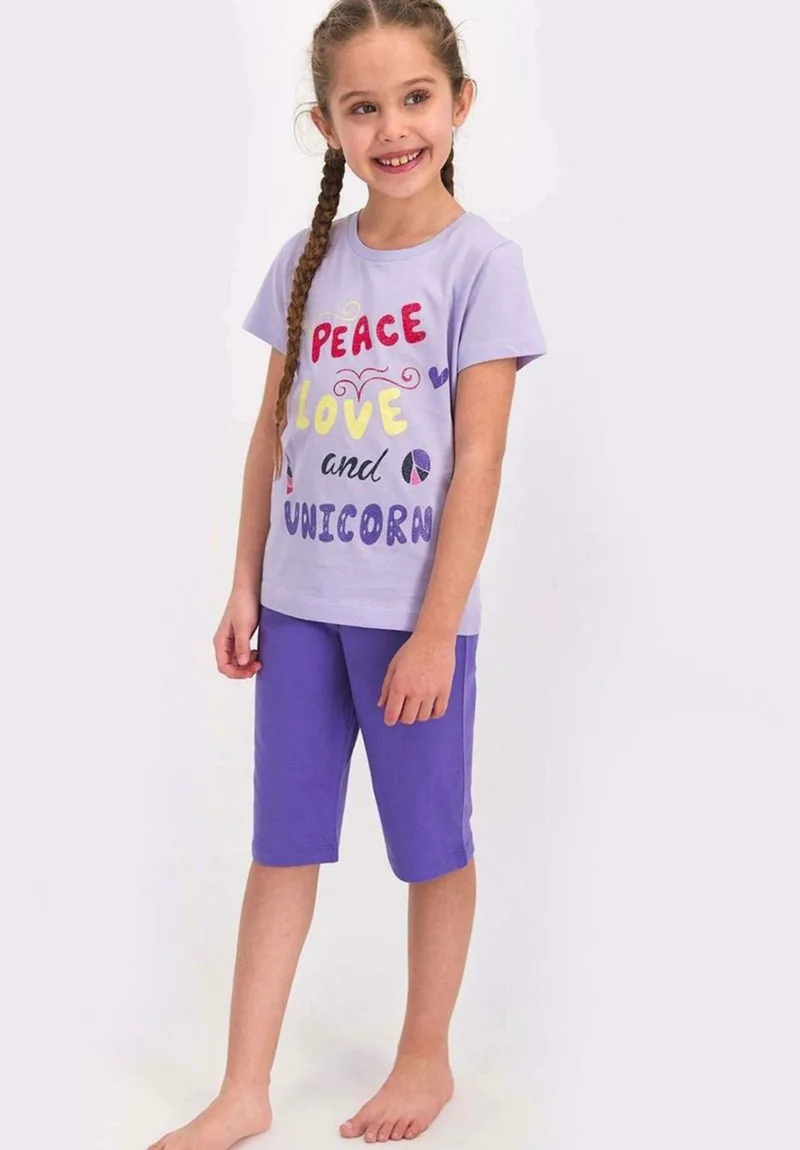 Πιτζάμα παιδική Rolypoly Peace Love RP1811-Βιολετί