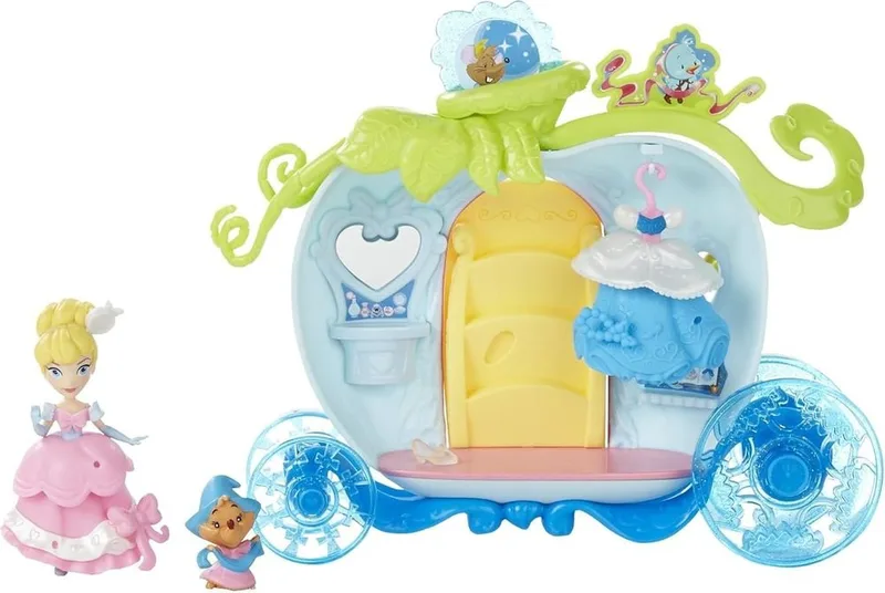 DISNEY PRINCESS SMALL DOLL PLAYSET ASST CINDERELLA'S BIBBIDI BOBBIDI CARRIAGE (B5344)