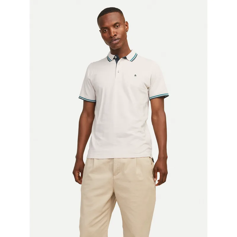 Jack & Jones Polo Paulos 12136668 Μπεζ Slim Fit