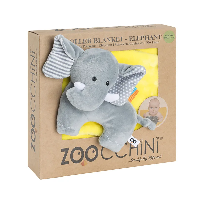 Κουβέρτα Με Λούτρινο Παιχνίδι Fleece 68,5x100εκ. Stroller Blanket Elephant Buddy Zoocchini ZOO3003 (Ύφασμα: Polyester, Μέγεθος: Λίκνου) - Zoocchini - ZOO3003