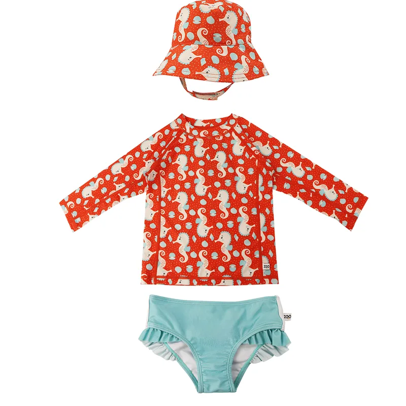 Σετ Μαγιό Με Bucket Καπέλο Και Μπλούζα UV 2 Ετών Seahorse Zoocchini ZOO16020 (Μέγεθος: 2 Ετών) - Zoocchini - ZOO16020-2T
